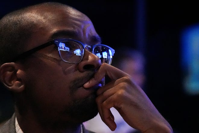 Malik Roberts, 31, attends a presidential debate watch party hosted by the Fulton County Democratic Party, in Sandy Springs, Georgia on June 27, 2024.