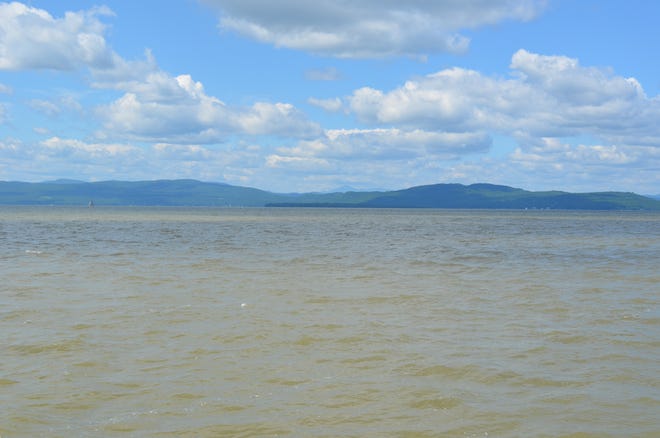 on July 18, 2024, in the wake of flooding, the runoff from the Winooski River has caused Lake Champlain waters to turn murky. Water clarity is a common way to analyze lake health.