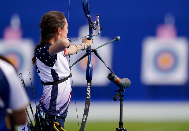 Team USA’s Jennifer Mucino during the Paris 2024 Olympic Summer Games at Invalides.