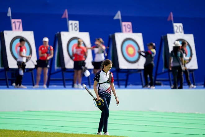 Team USA’s Jennifer Mucino during the Paris 2024 Olympic Summer Games at Invalides.